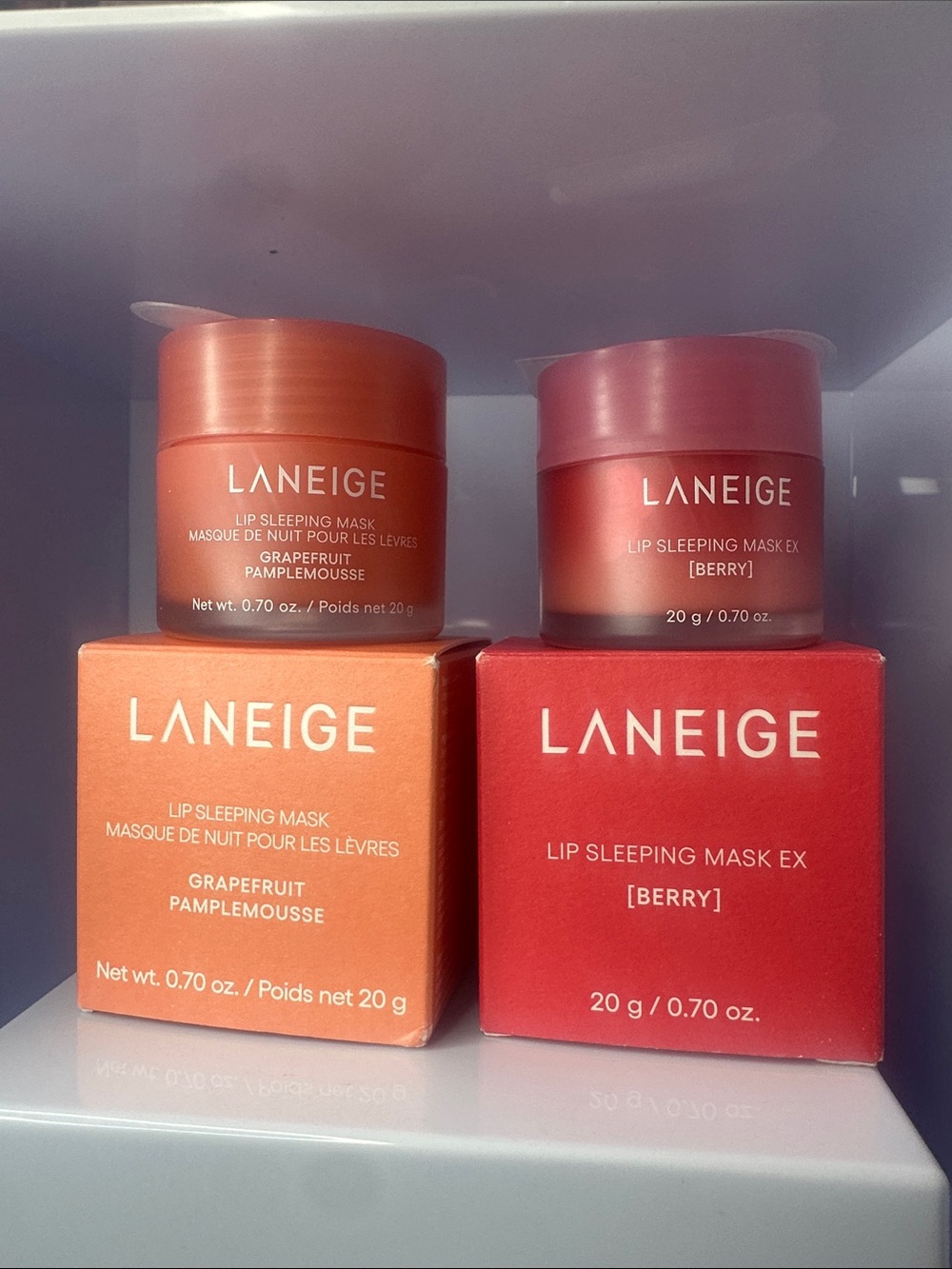 LANEIGE Lip Sleeping Mask EX - Berry (pink) & Grapefruit (coral) Duo